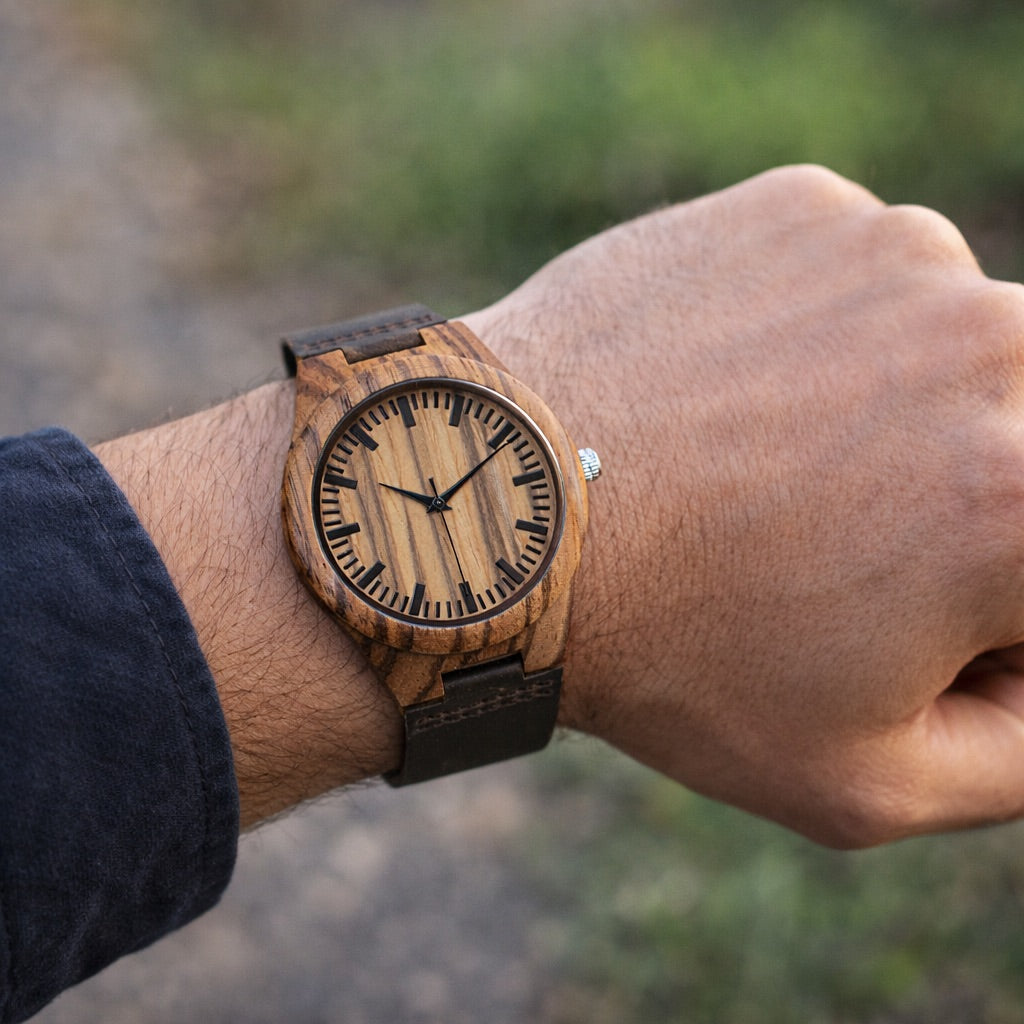 Leather Wooden Watch | Forest | Mens Wood Watches | Ox & Birch