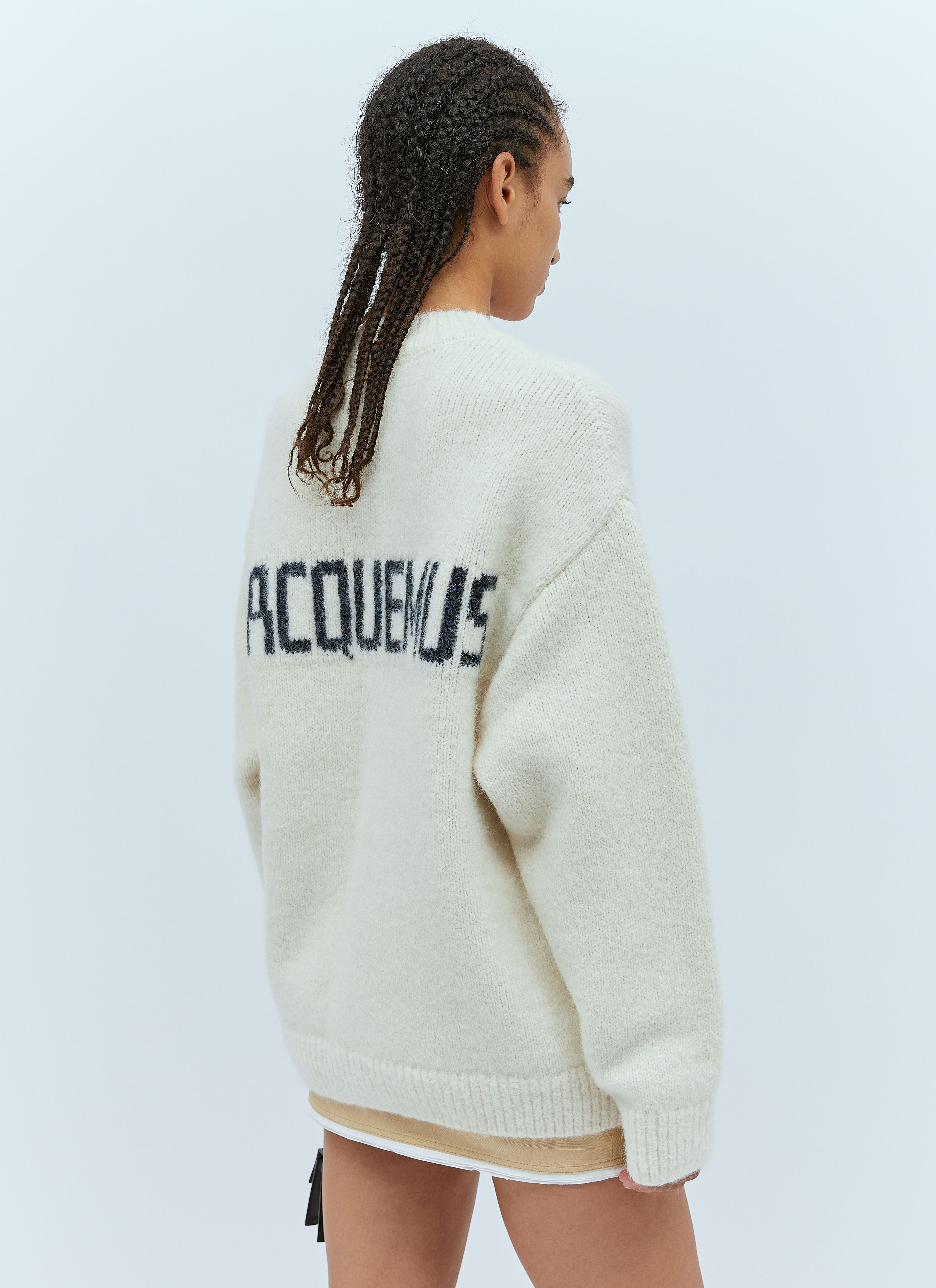 Jacquemus レディース バックロゴプリントニットセーター の ベージュ