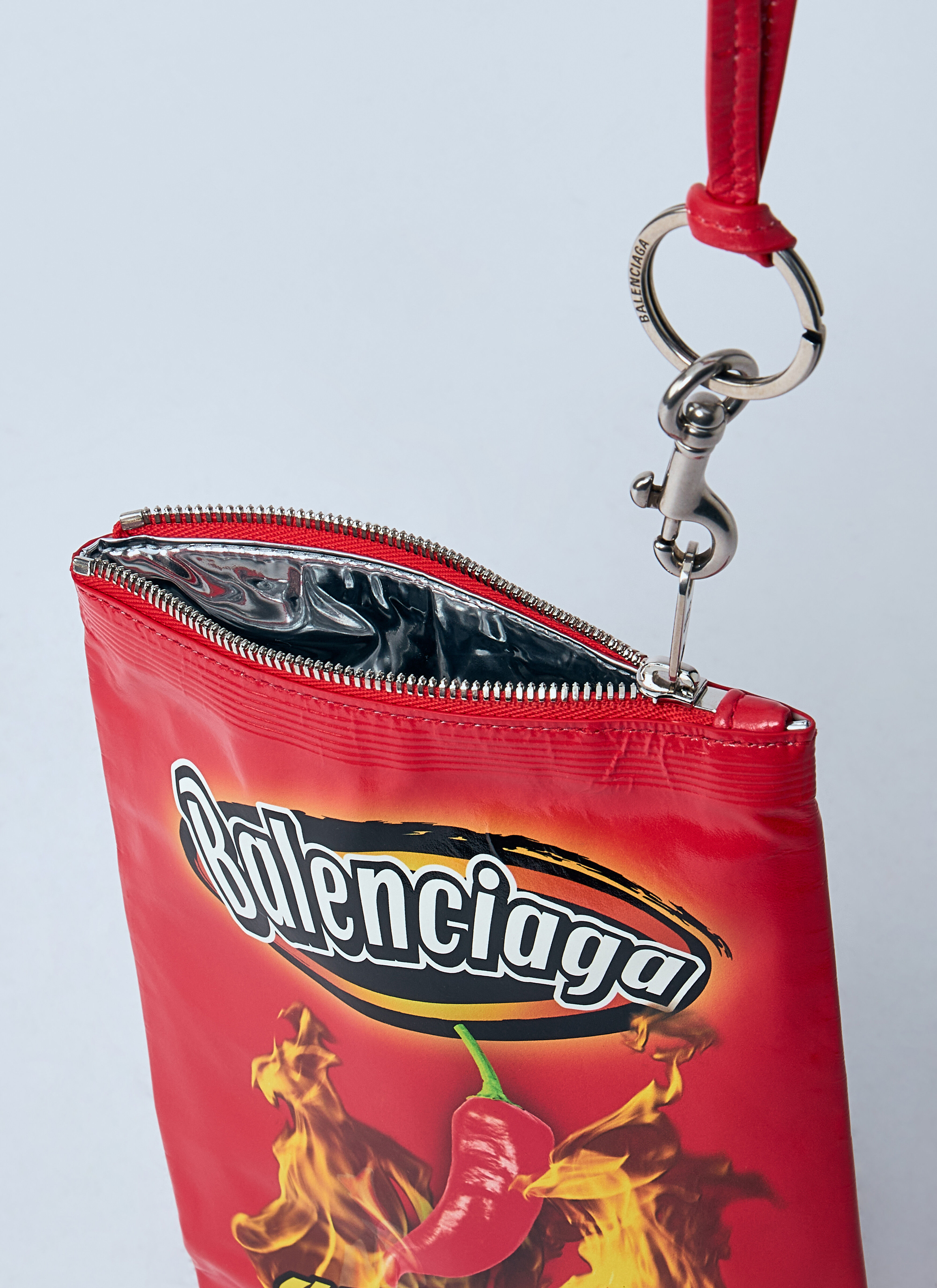 Balenciaga レディース チップス ストラップ付きスマホホルダーポーチ