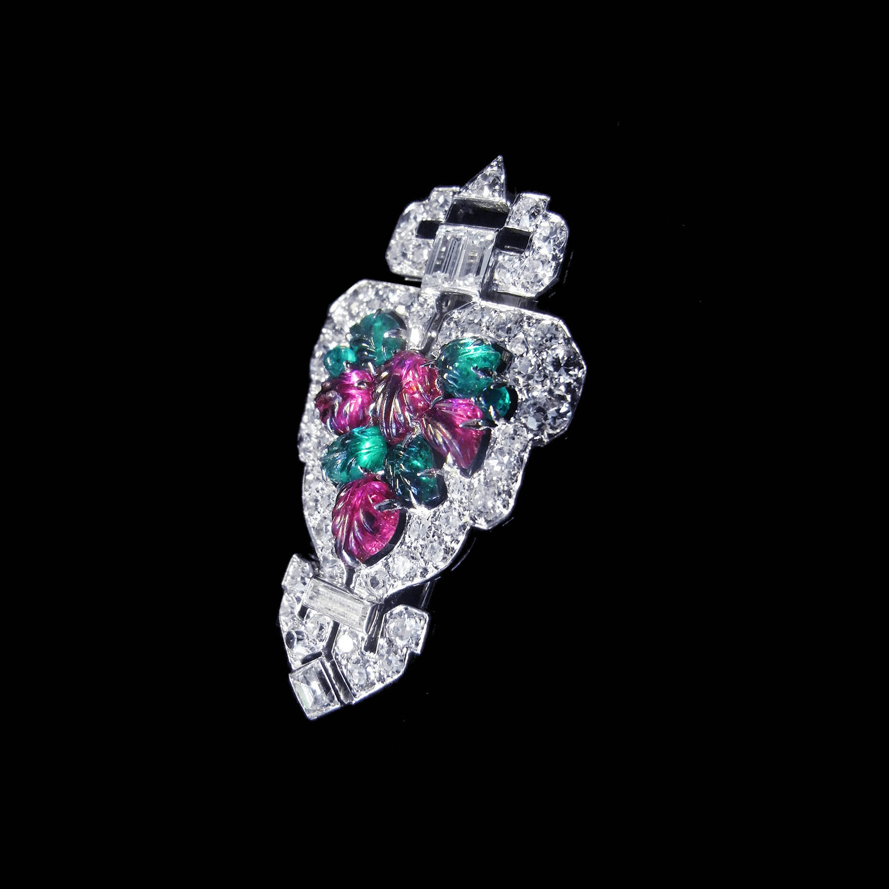 カルティエ – トゥッティフルッティ アンティーククリップブローチ