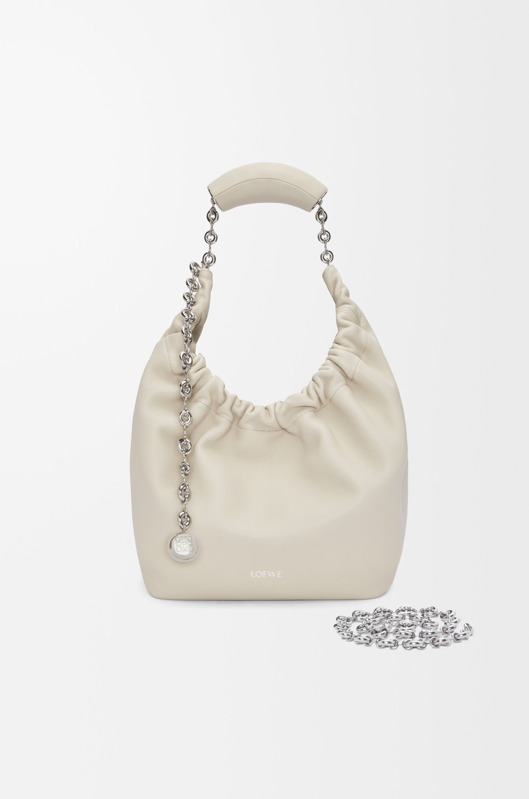 スクイーズバッグ スモール（メローナパラム） ホワイト - LOEWE Japan