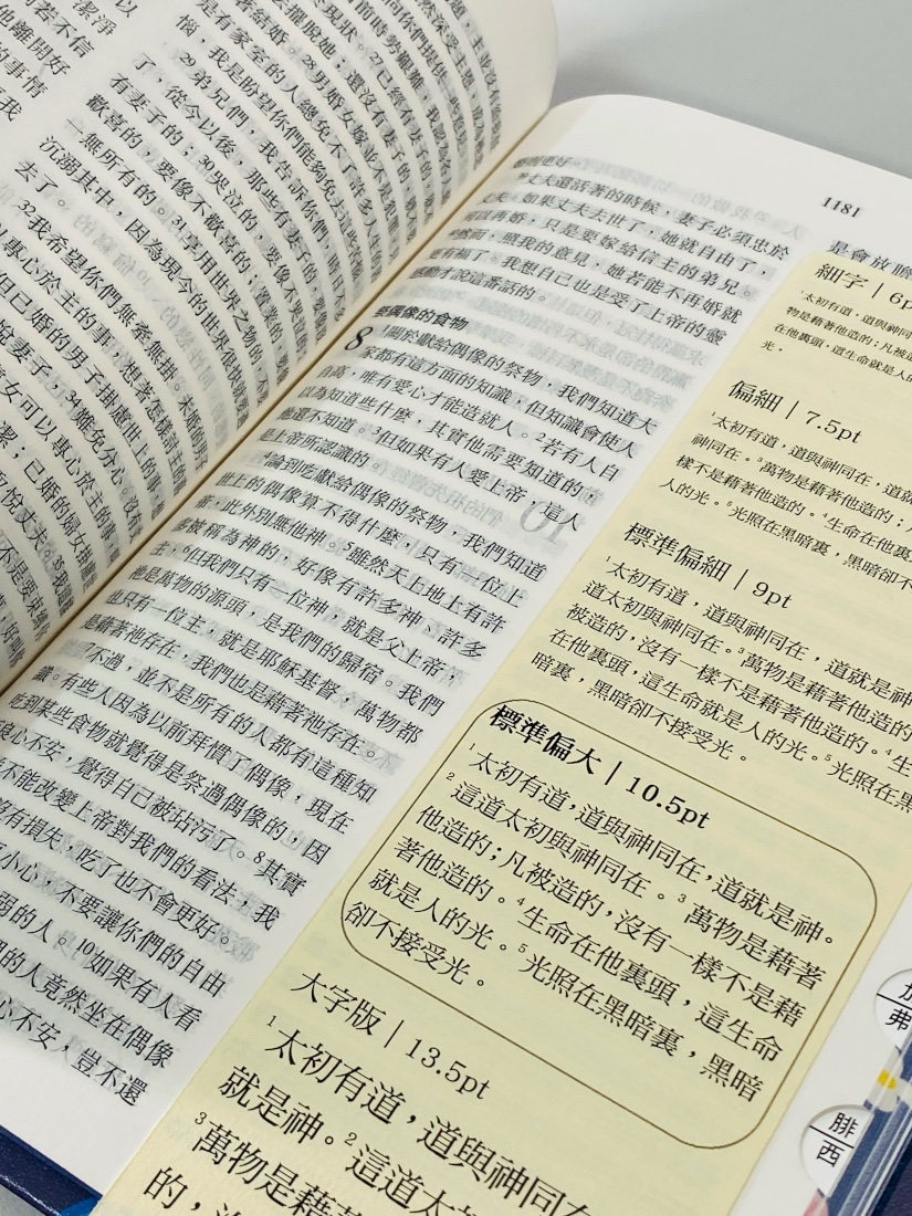 基道BOOKFINDER - 聖經當代譯本．深藍花卉．彩繪皮面．翻口彩繪．姆指