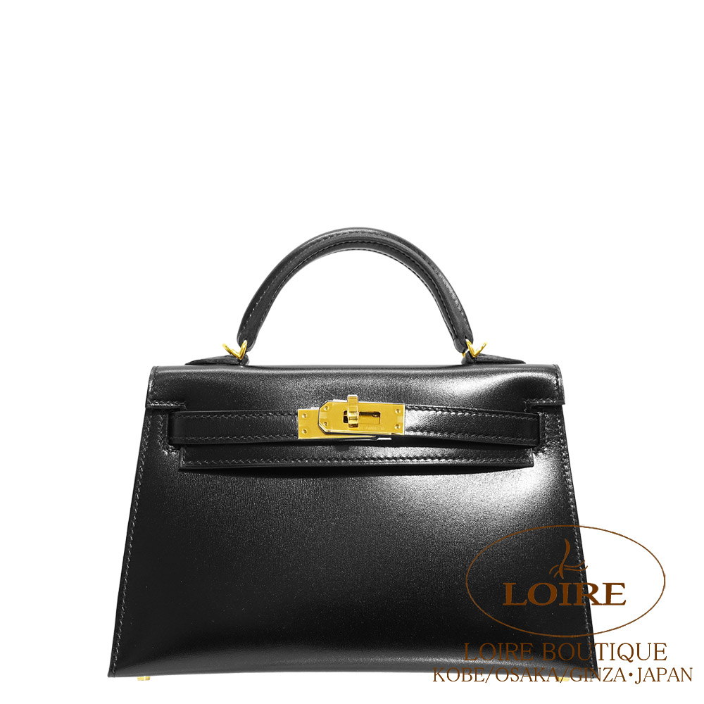 【極美品】エルメス　ケリー　25空箱　32×27×16 エルメス ケリー25/外縫い ブラック ボックスカーフ ゴールド金具