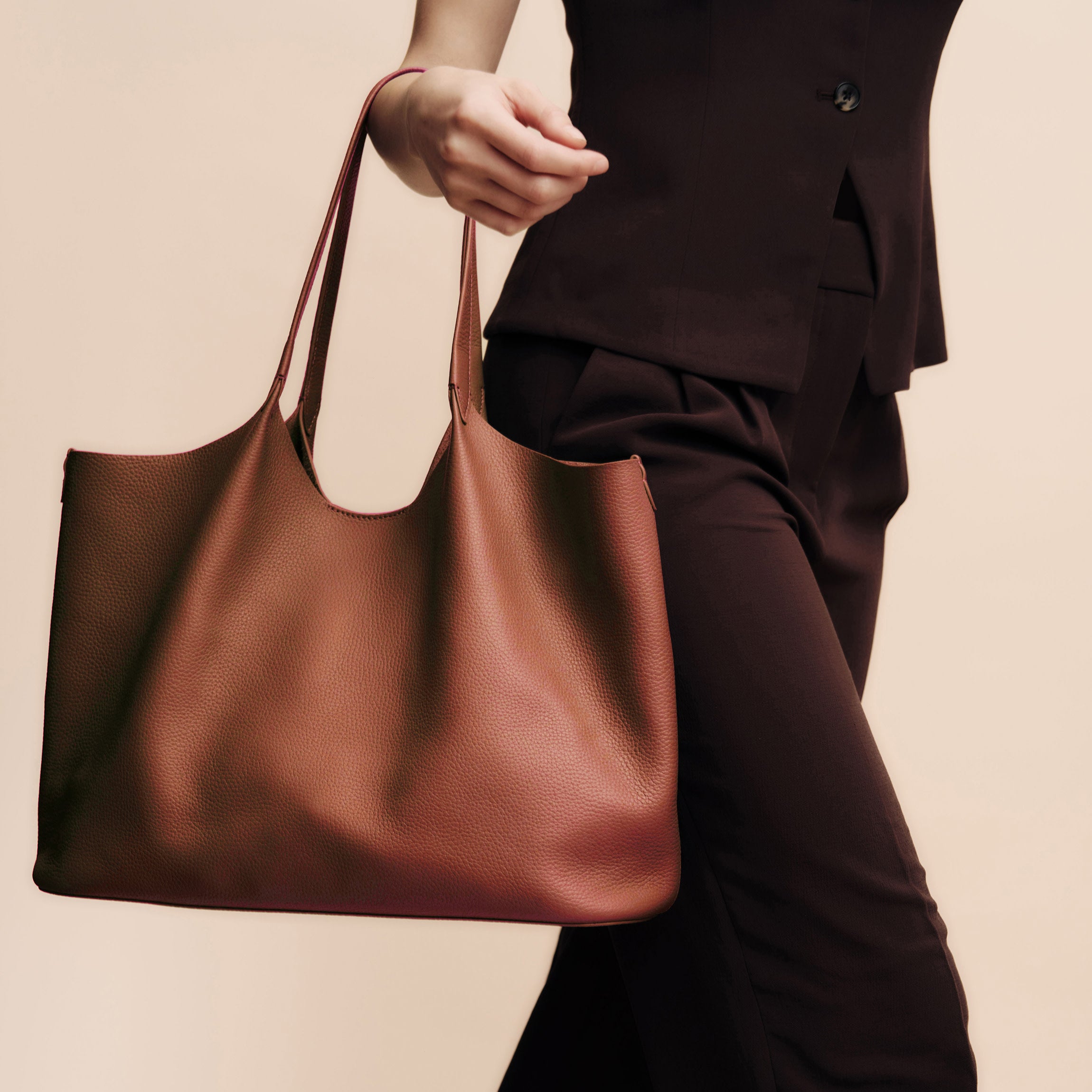 Mia Horizontal Tote | Full Grain Leather Saddle Brown – Leatherology