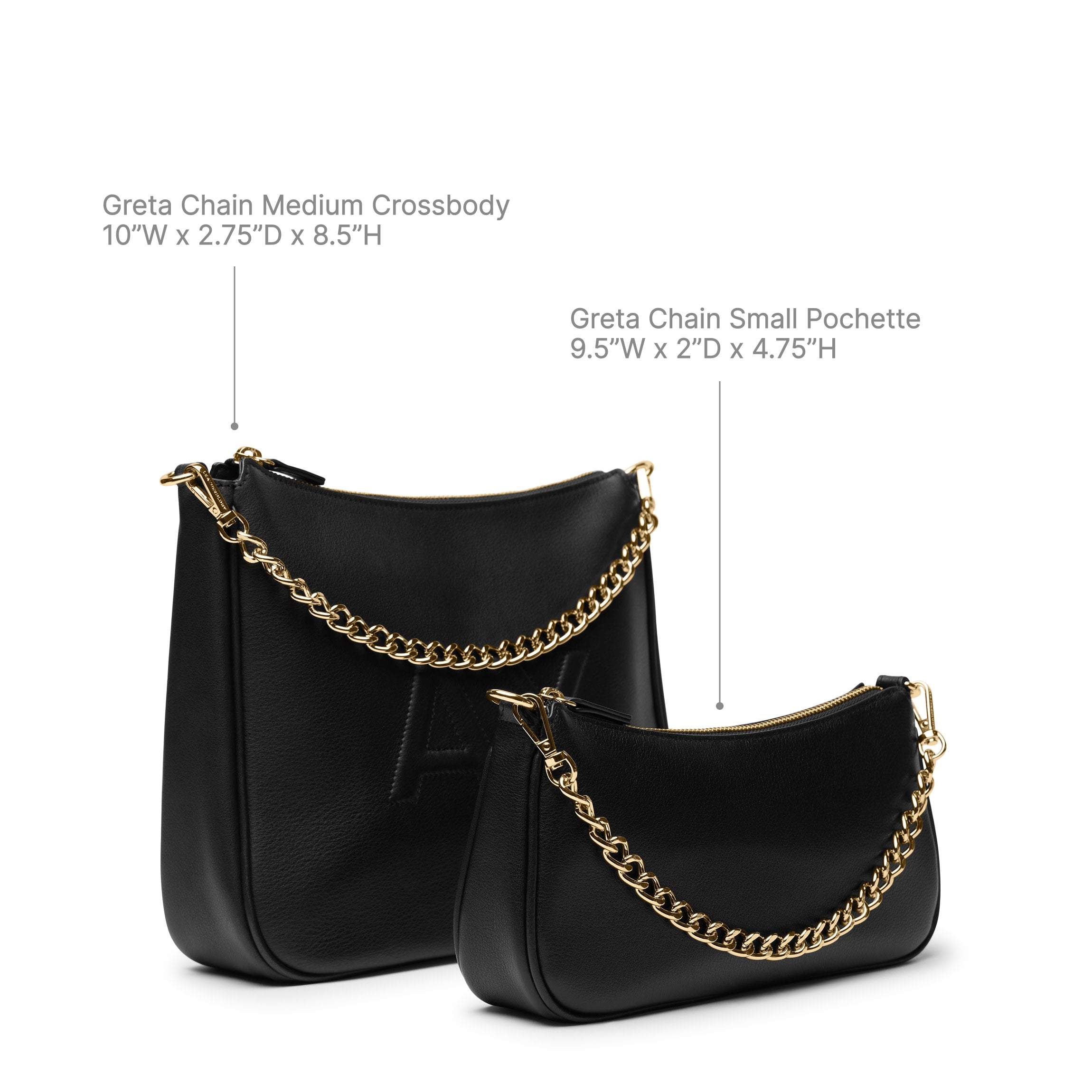 Greta Chain Small Pochette | Full grain leather, compact and chic