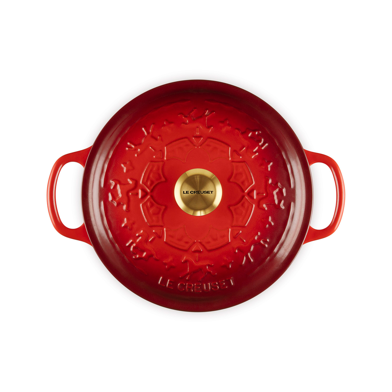 シグニチャー ココット・ロンド ホースレリーフ 22cm チェリーレッド