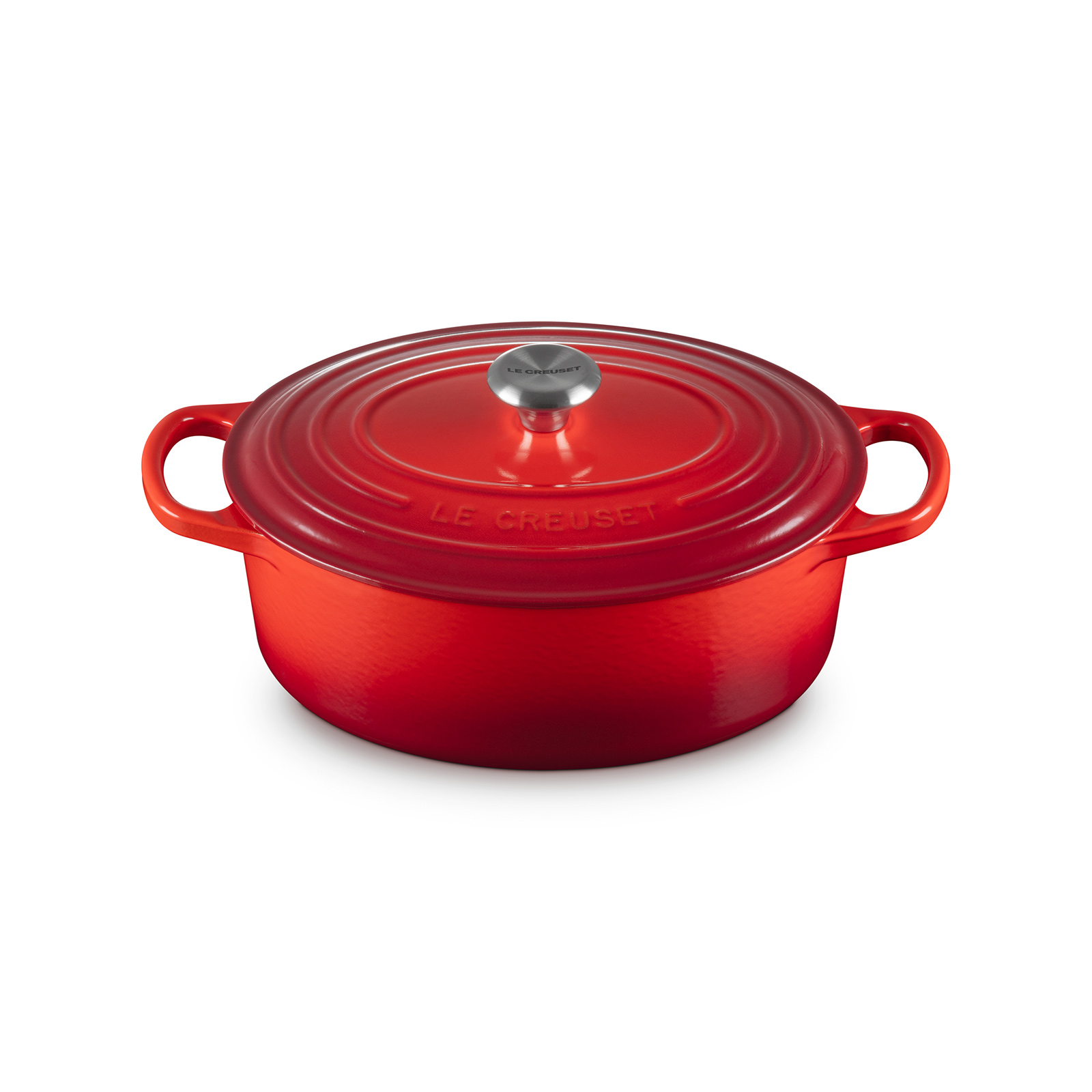 シグニチャー ココット・オーバル 25cm チェリーレッド (シルバー