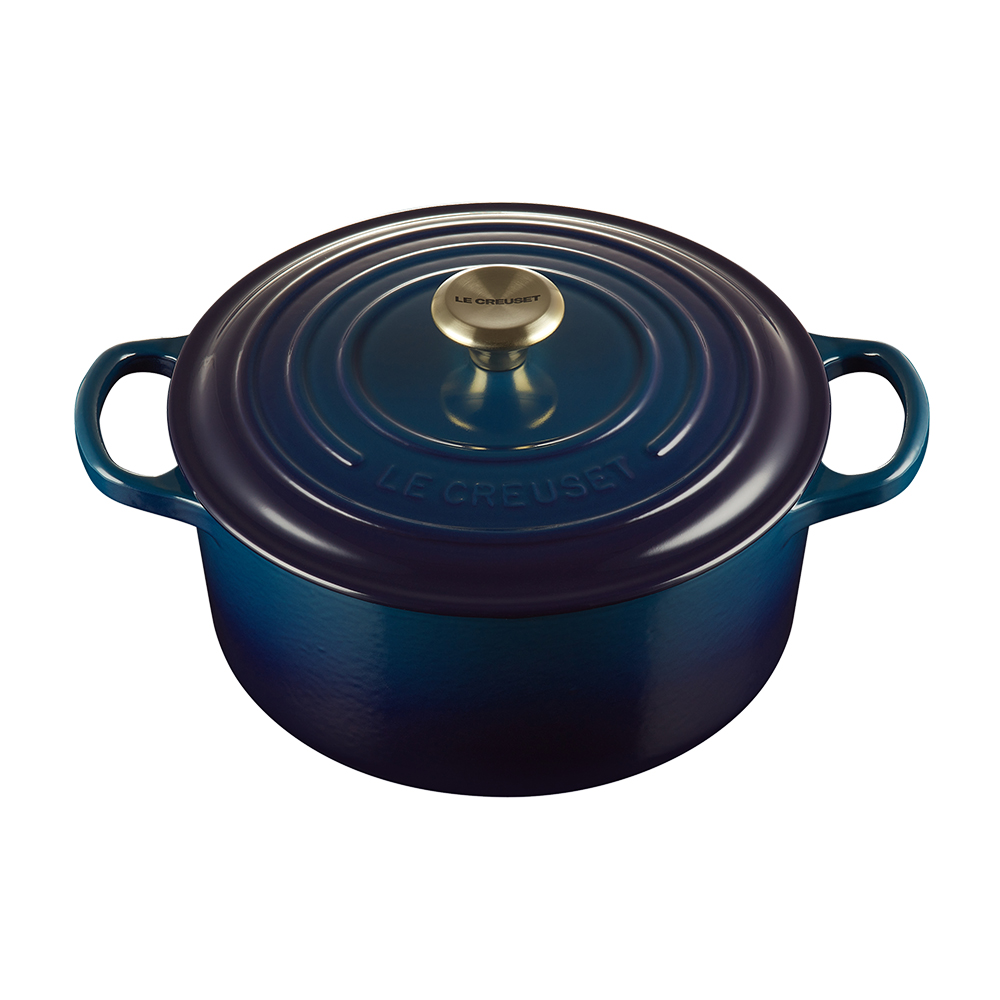 シグニチャー ココット・ロンド 22cm アガベ (ブラックマットホーロー