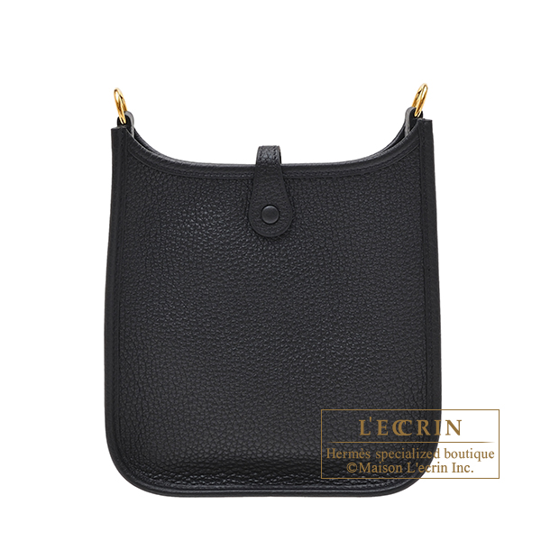 Hermes Evelyne Amazon bag TPM Black Clemence leather Gold hardware