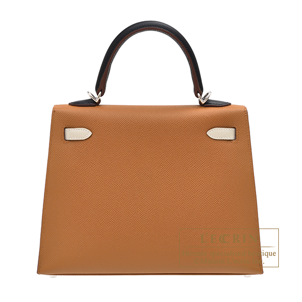 エルメス ケリートリコロールヴェルソ25/外縫い ゴールド/クレ