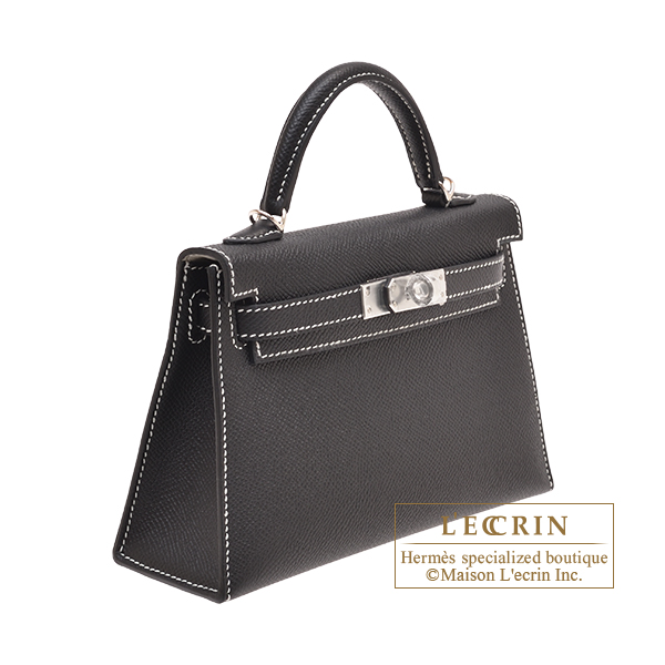 エルメス パーソナルケリーミニ/外縫い ブラック/ パールグレー ヴォー