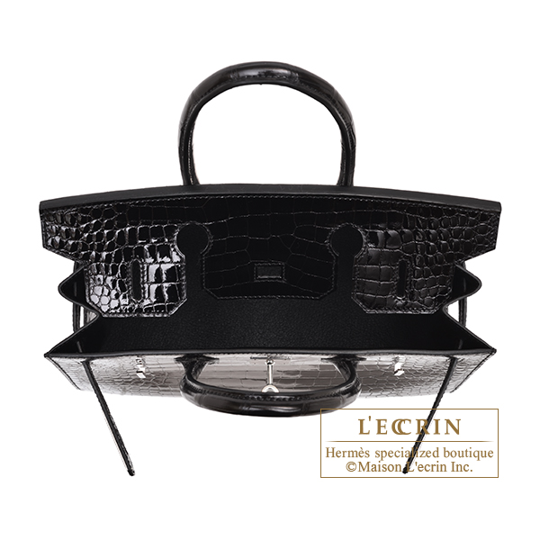 エルメス バーキンセリエ30 ブラック クロコダイル ポロサス シルバー