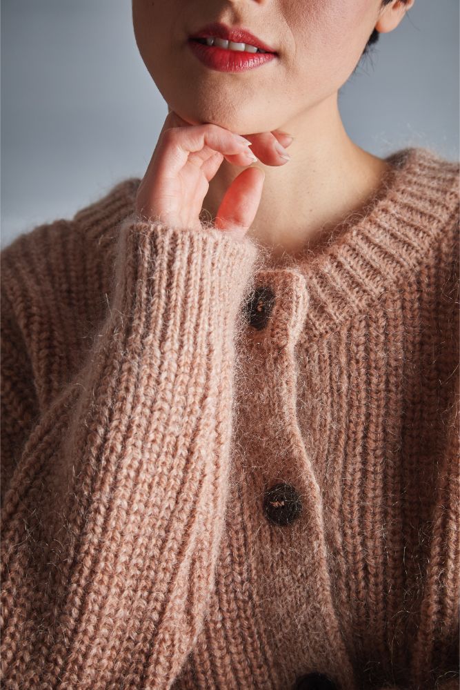 Light Pink Charlotte Cardigan | Sustainable Mohair