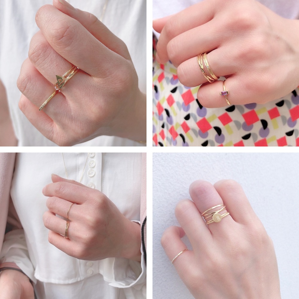 レデッサンドゥデュー 891H トリニティ 3連 ツチメ リング 18金/les