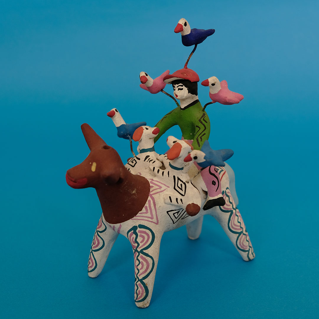 少年と牛（エロン マルティネス）- LABRAVA [メキシコ 民芸 フォーク