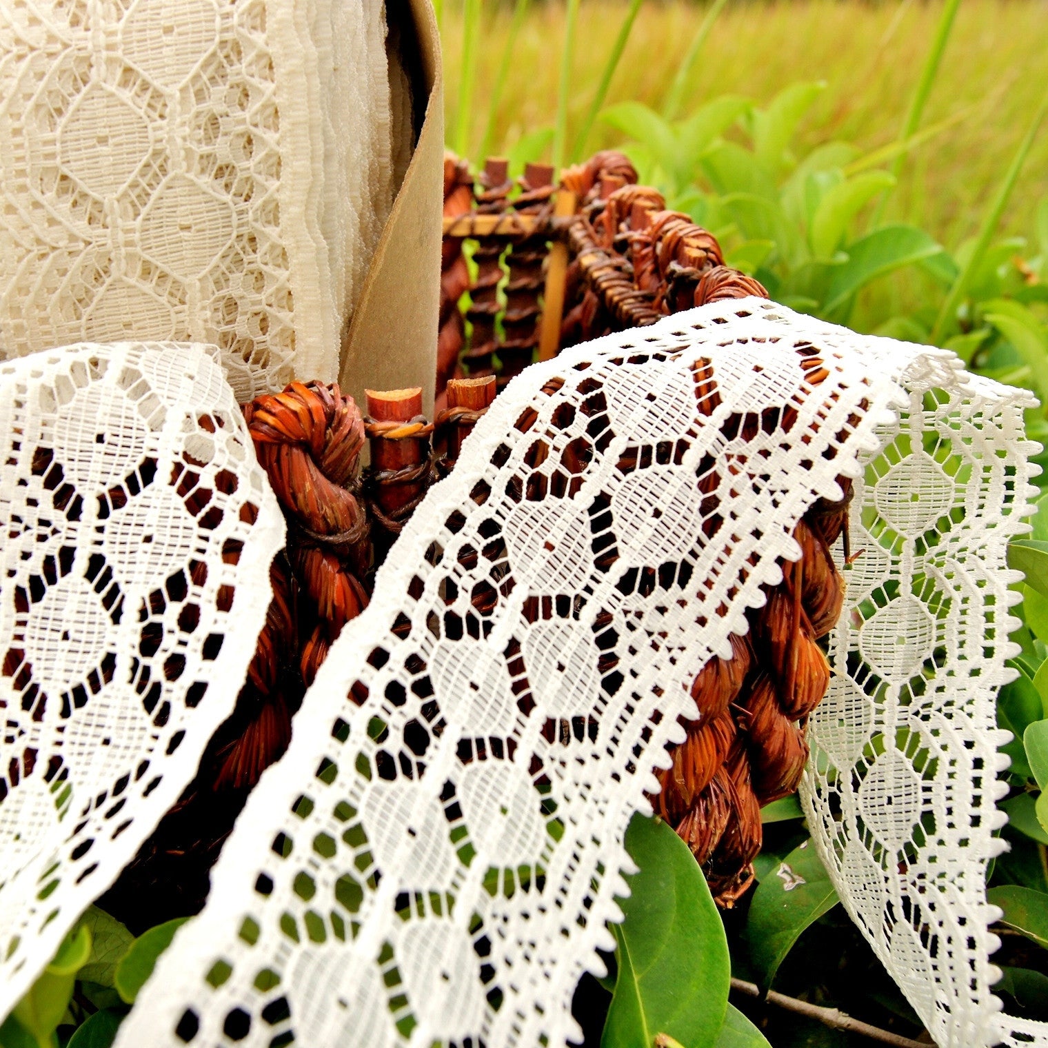 Vintage Diamond Picot Light Beige Lace 2¾