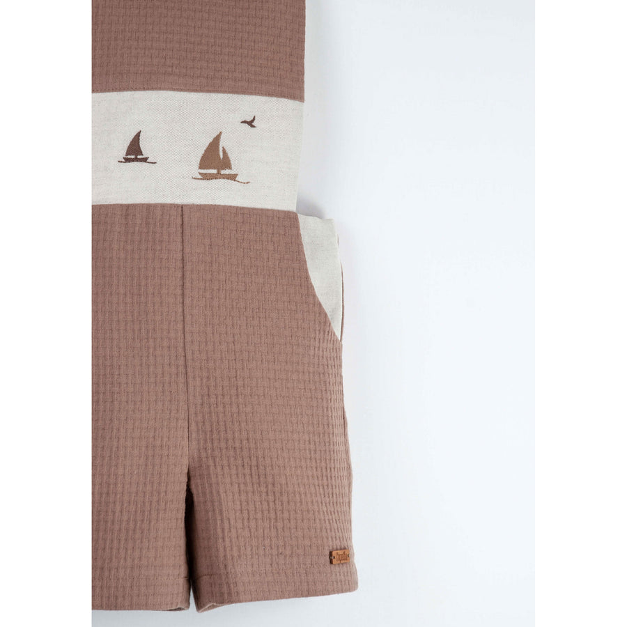 Popelin Brown Boat Dungarees – Ladida