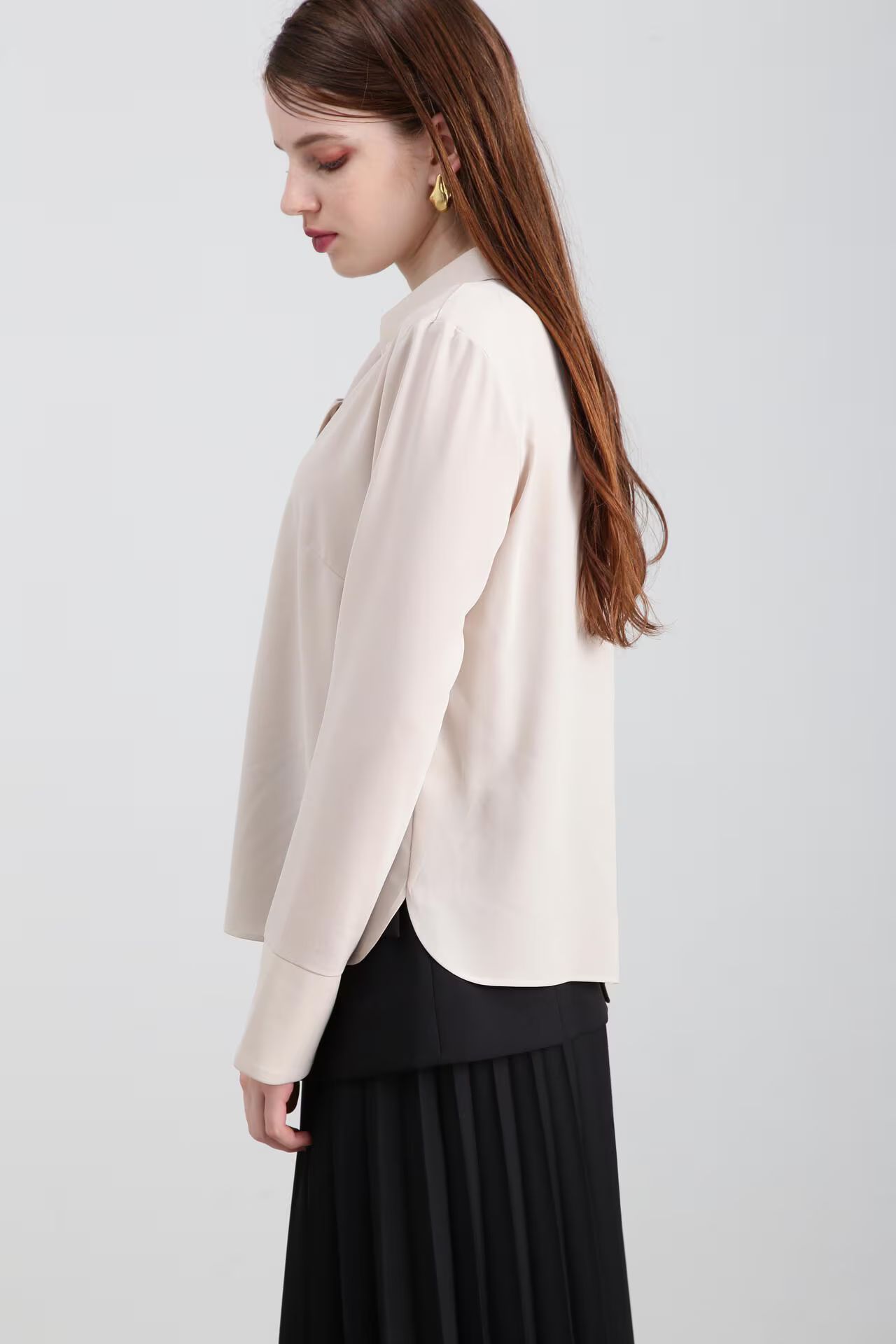 PINKY&DIANNE - ボタンダウンボウタイシャツ (ベージュ