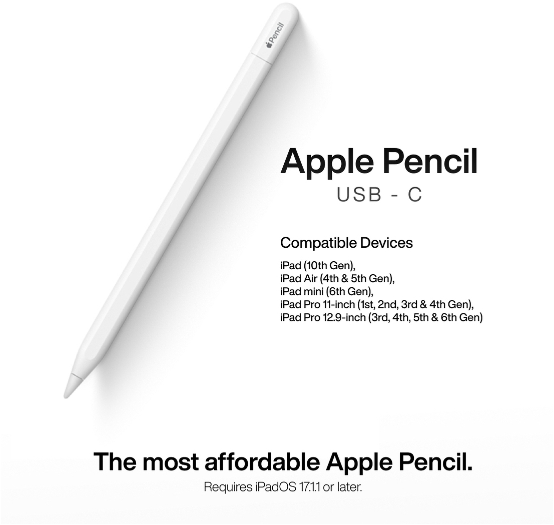 MUWA3ZM/A Apple Pencil (USB-C) | Laptop Direct