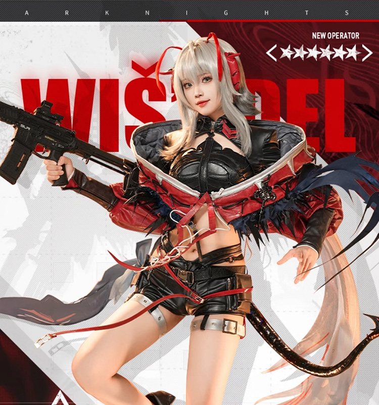 三分妄想】アークナイツ W-ウィシャデル コスプレ衣装/ウィッグ/靴