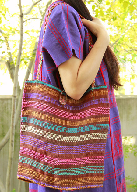 メルカドバッグ-メキシコのマルシェかご、ビニール編みかごバッグ