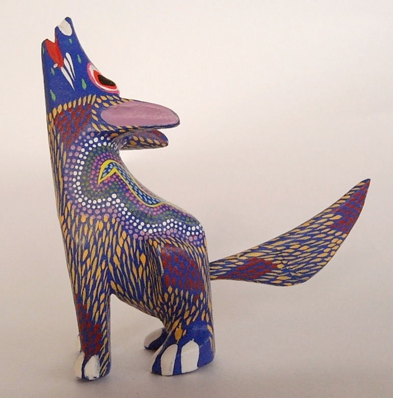 オアハカ・木彫り人形アレブリヘコヨーテ 中-中南米と世界の輸入雑貨