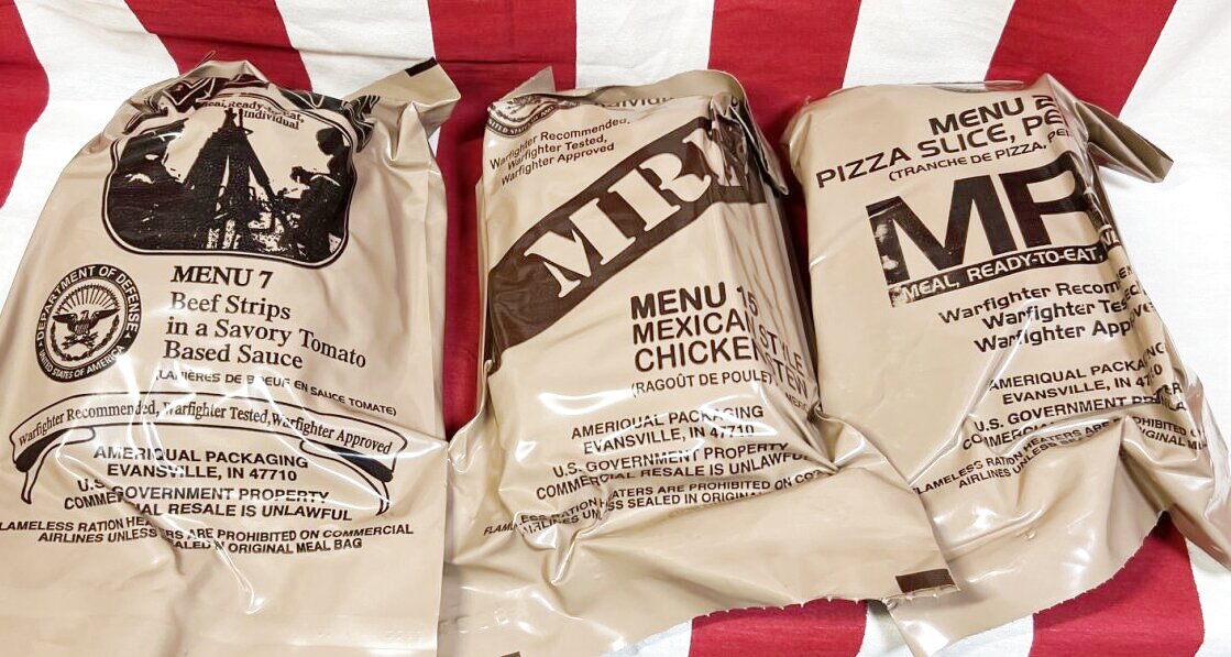 米軍実物 2025年検 【アメリカル社】 MREレーション/戦闘食 3個セット