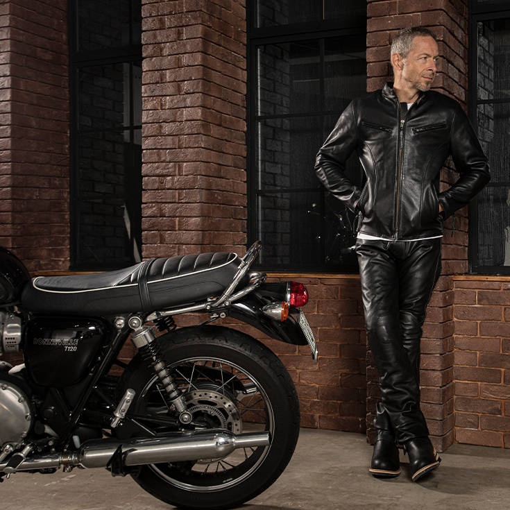 Liugoo Leathers 本革 プロテクター付レザーパンツ メンズ リューグー