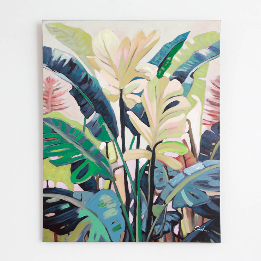 フラワーボート ゴールドピンク 100x80cm タッチドピクチャー - アート