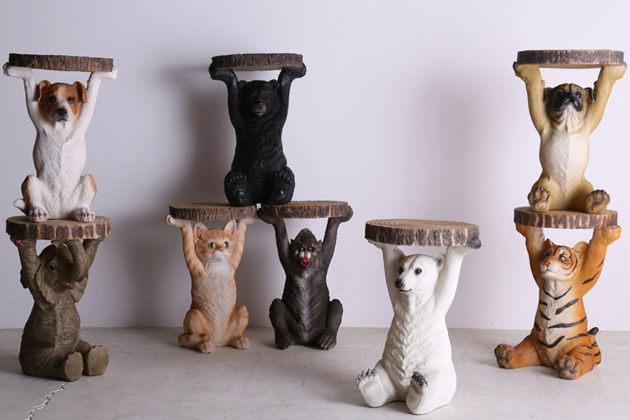 アニマルサイドテーブル タイガー - サイドテーブルの通販 ｜リビング