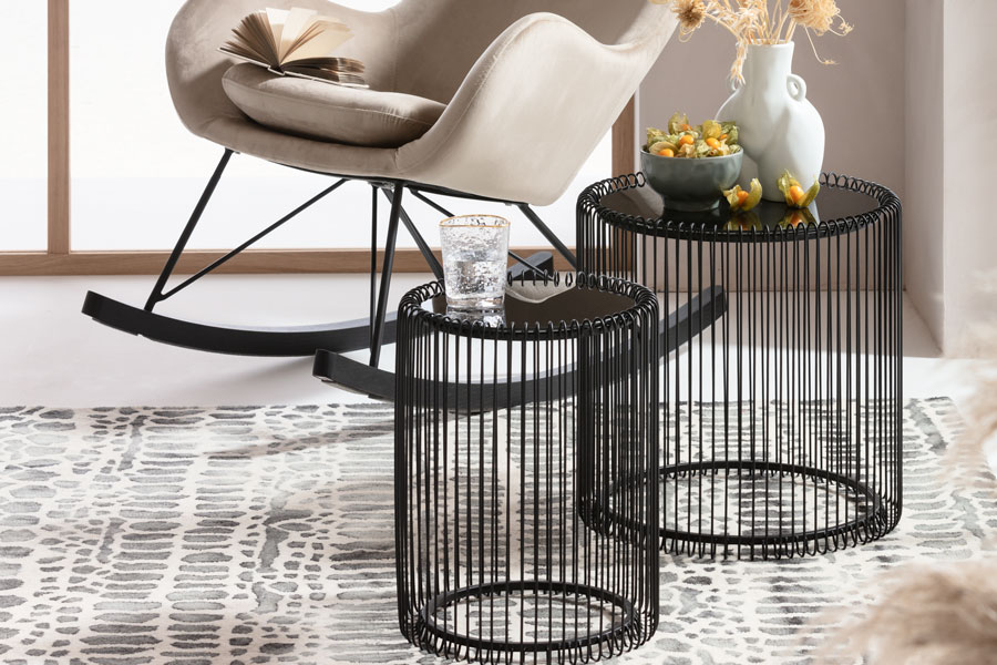 KARE ワイヤーブラック サイドテーブル(大) ワイヤーブラック(2/Set