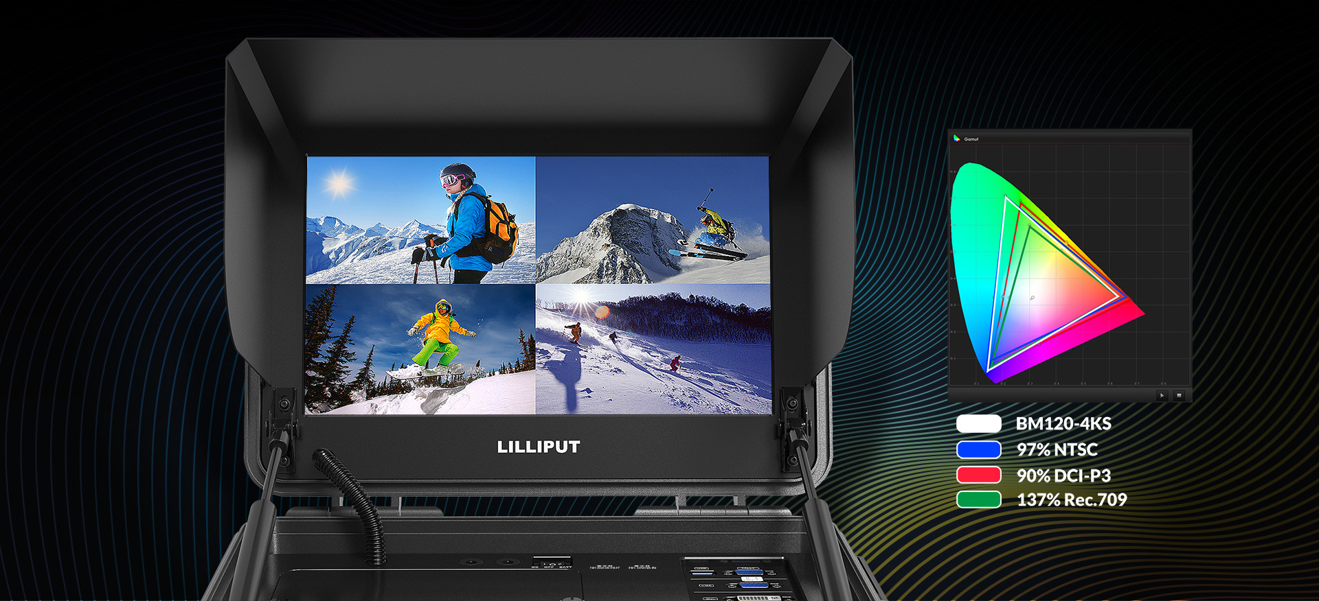 China 12.5 inch carry on 4K broadcast director monitor with