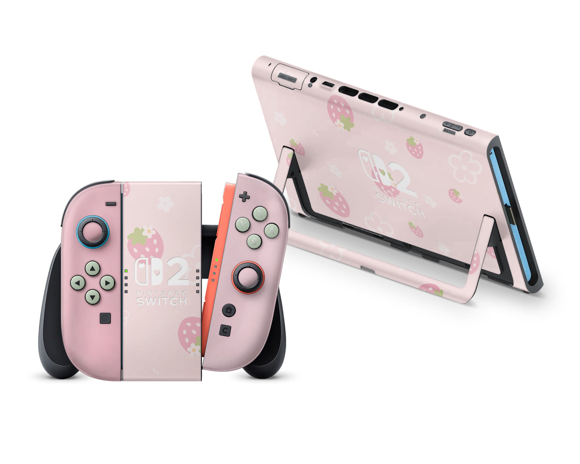 Sweet Strawberry Pink Nintendo Switch 2 Skin – Lux Skins Official