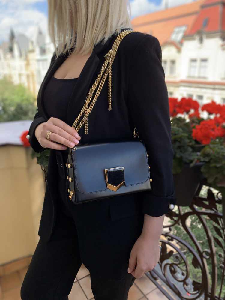 Jimmy Choo - Lockett Petite Spazzolato Shoulder Bag Black | www