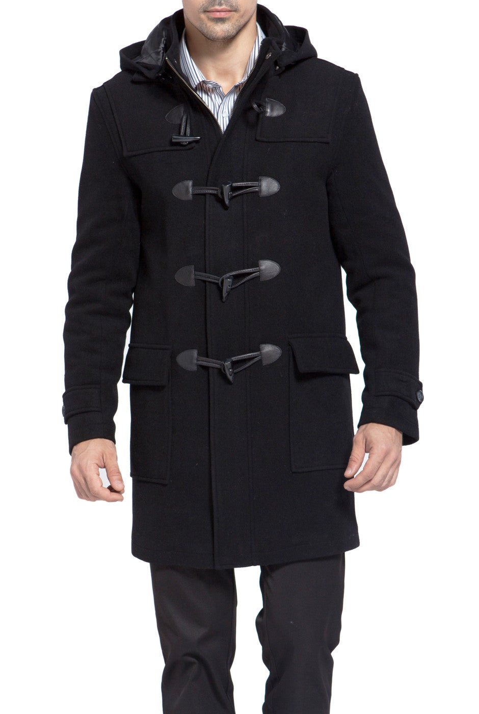 BGSD Men Benjamin Wool Blend Classic Duffle Coat – Luxury Lane