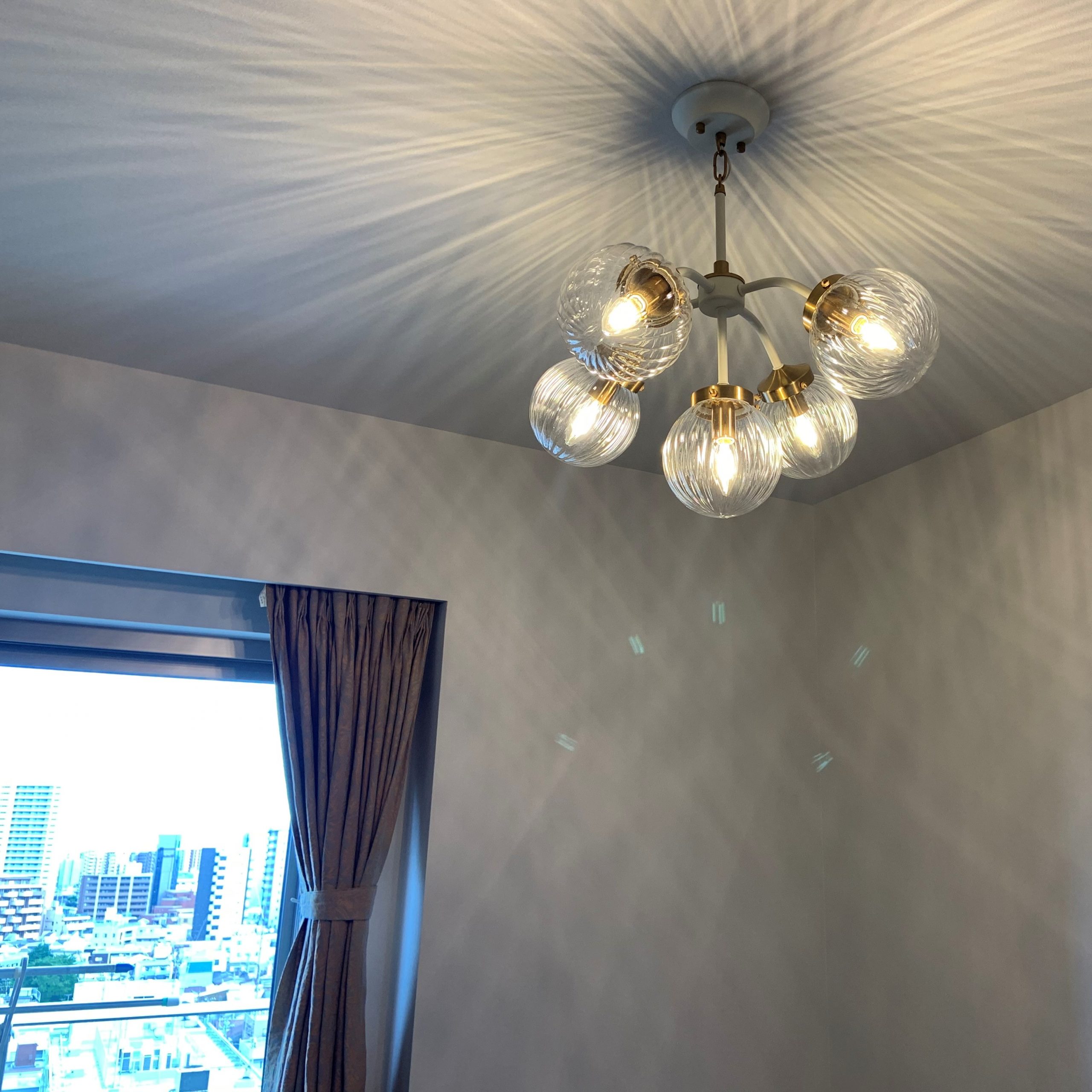 輸入照明 ART335-5 ガラスシェード シャンデリア - 照明専門店ルシーバ