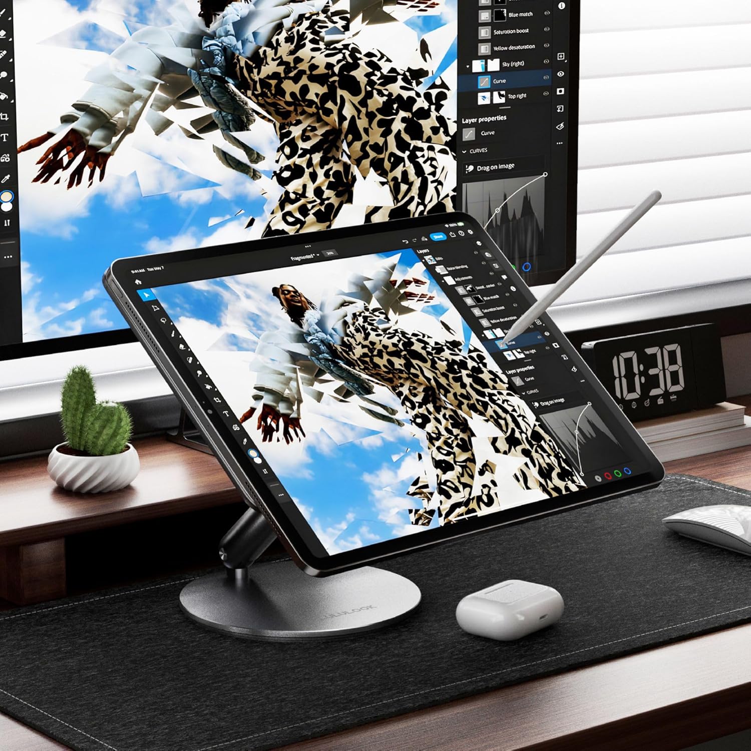 Lululook 360 Rotating Foldable Magnetic iPad Charging Stand