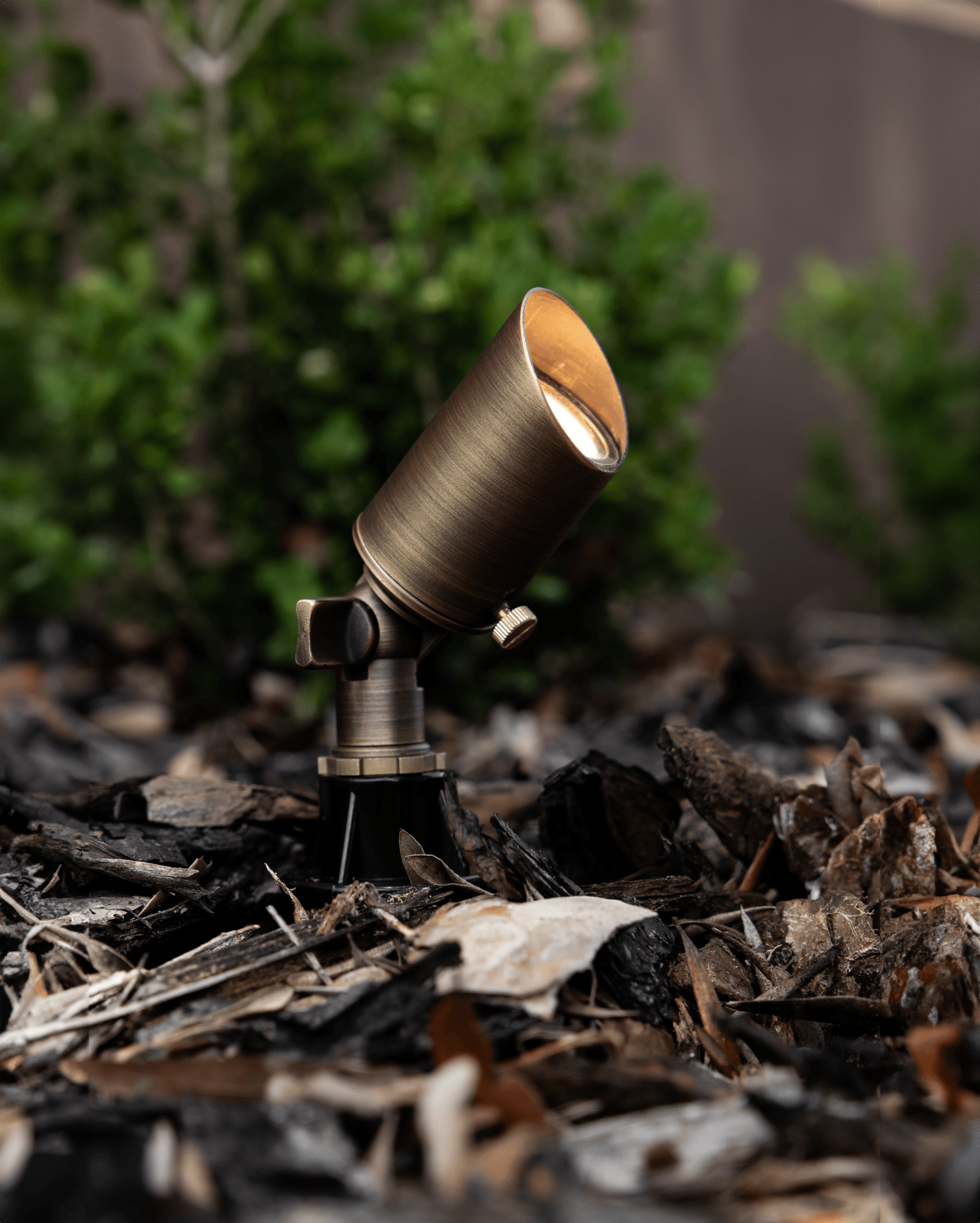 12V Cast Brass Mini Spotlight & 2W 2700K MR8 LED Bulb - Lumen Logic™
