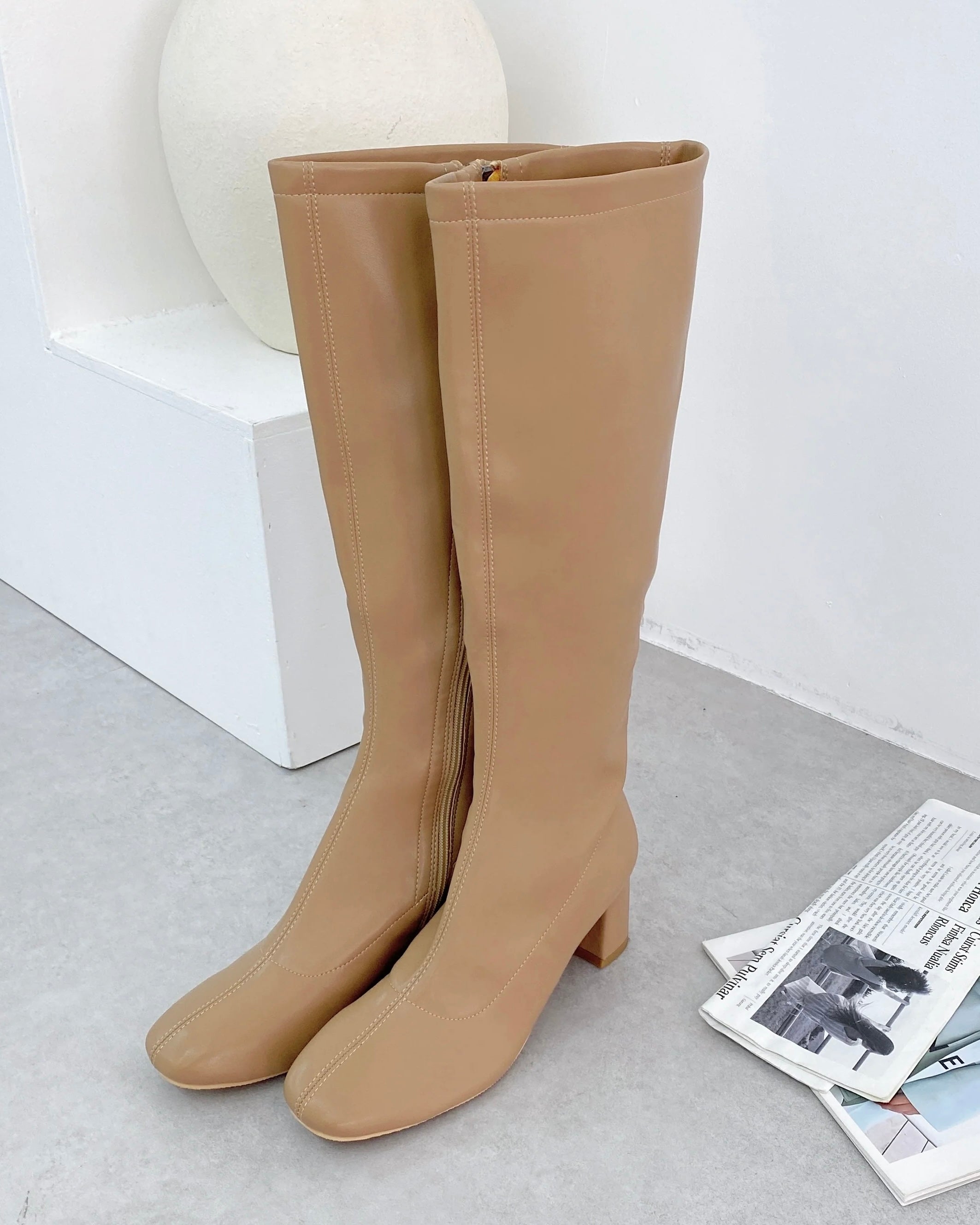 チャンキーヒールロングブーツ – Maison de Lyla