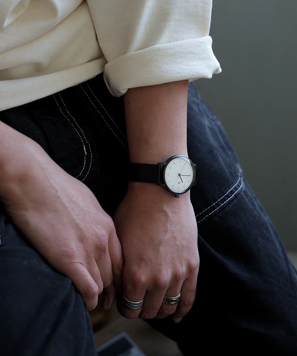 サザレ/Sazare SK01 / SS BLACK HONING FINISH / WHITE DIAL / BLACK