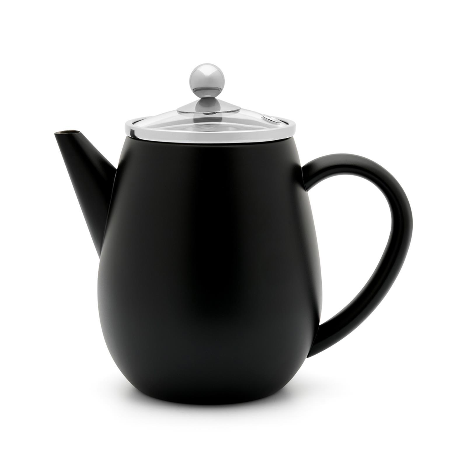 Bredemeijer schwarze doppelwandige Teekanne 0.5 Liter mit