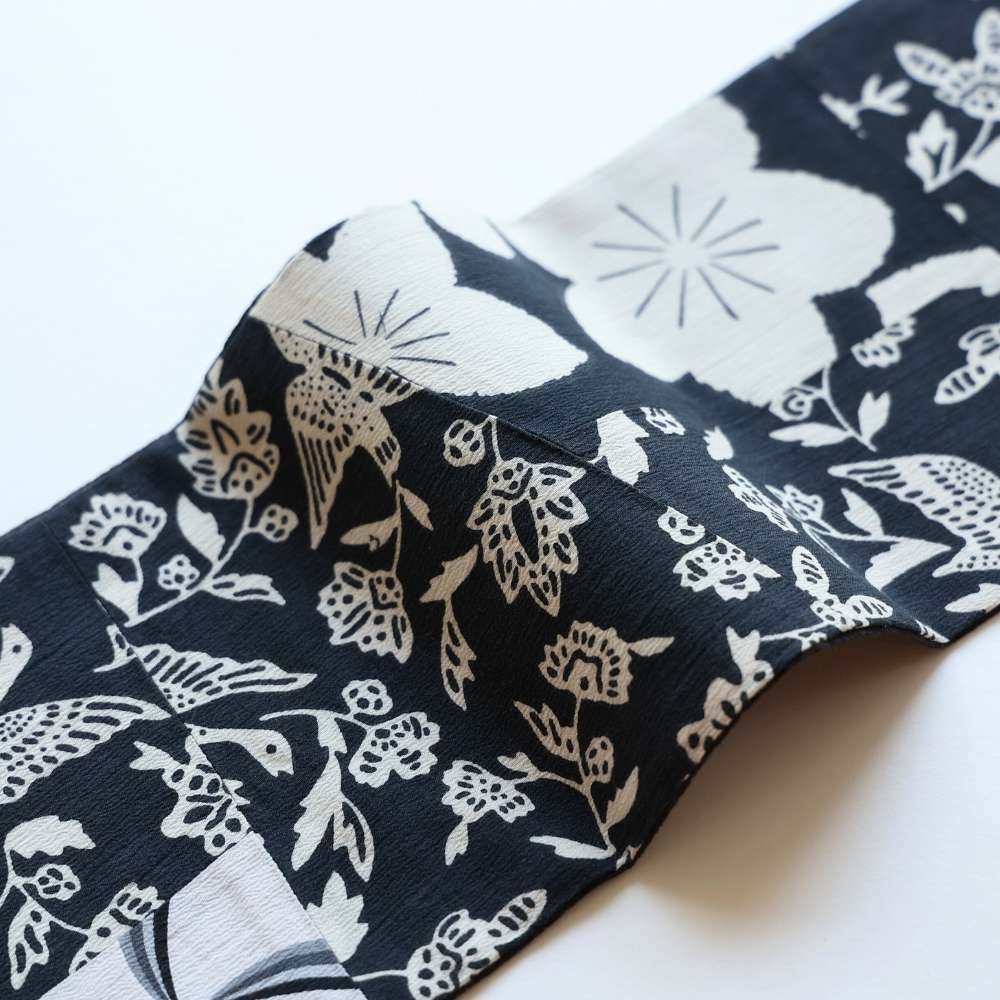 半幅帯「更紗パッチワーク」｜綿縮緬｜ひでや工房 | 普段着きものもたはん