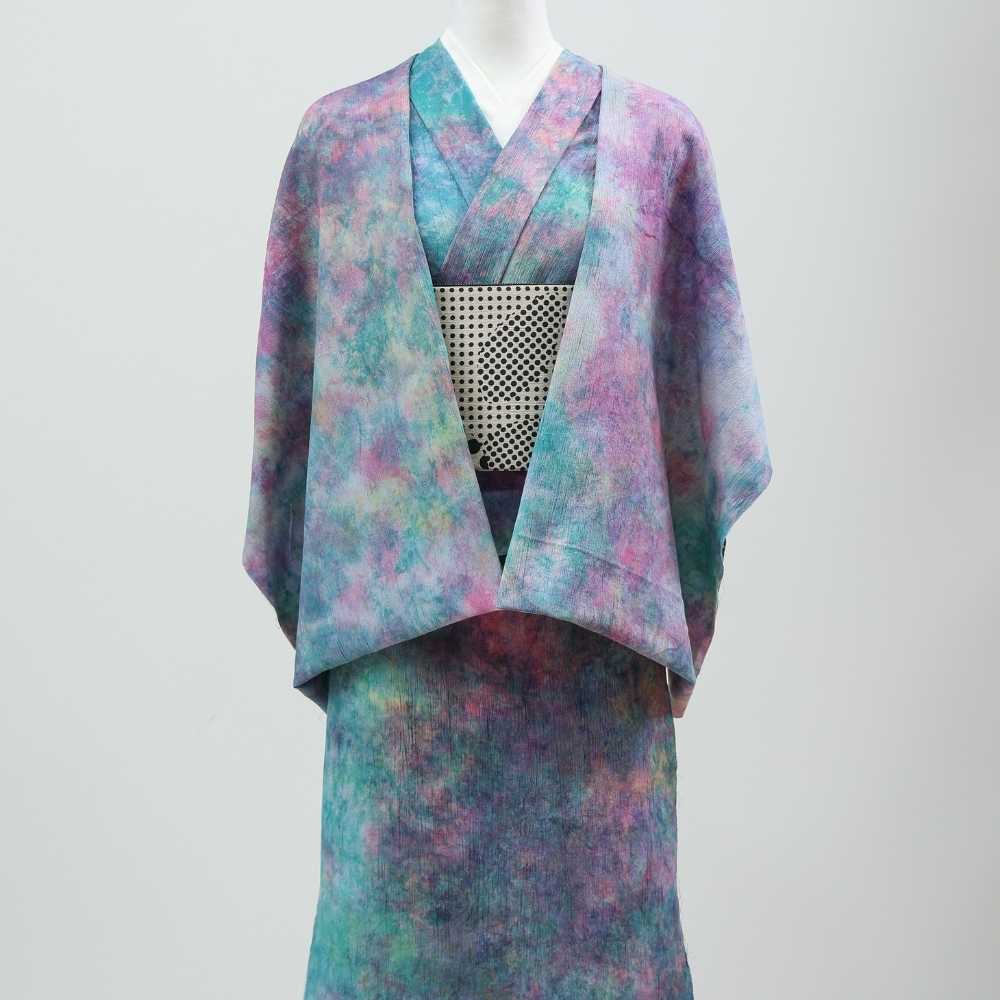 洗える木綿着物｜彩睡蓮シリーズ「花霞の池」綿100％｜ひでや工房