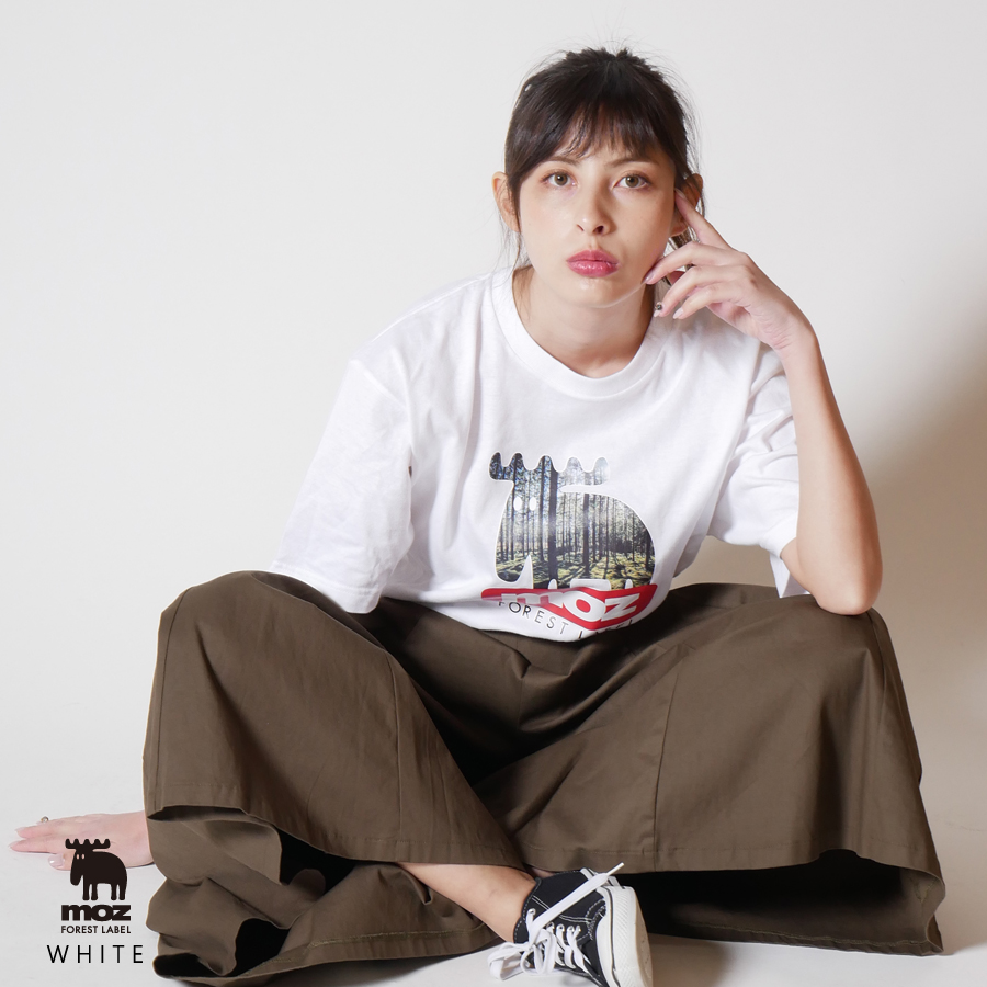 moz FOREST LABEL 針葉樹林柄TEE