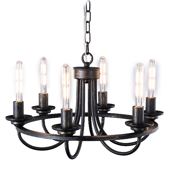 6灯式サークルデザインシャンデリア Circle Design Chandelier 白熱球