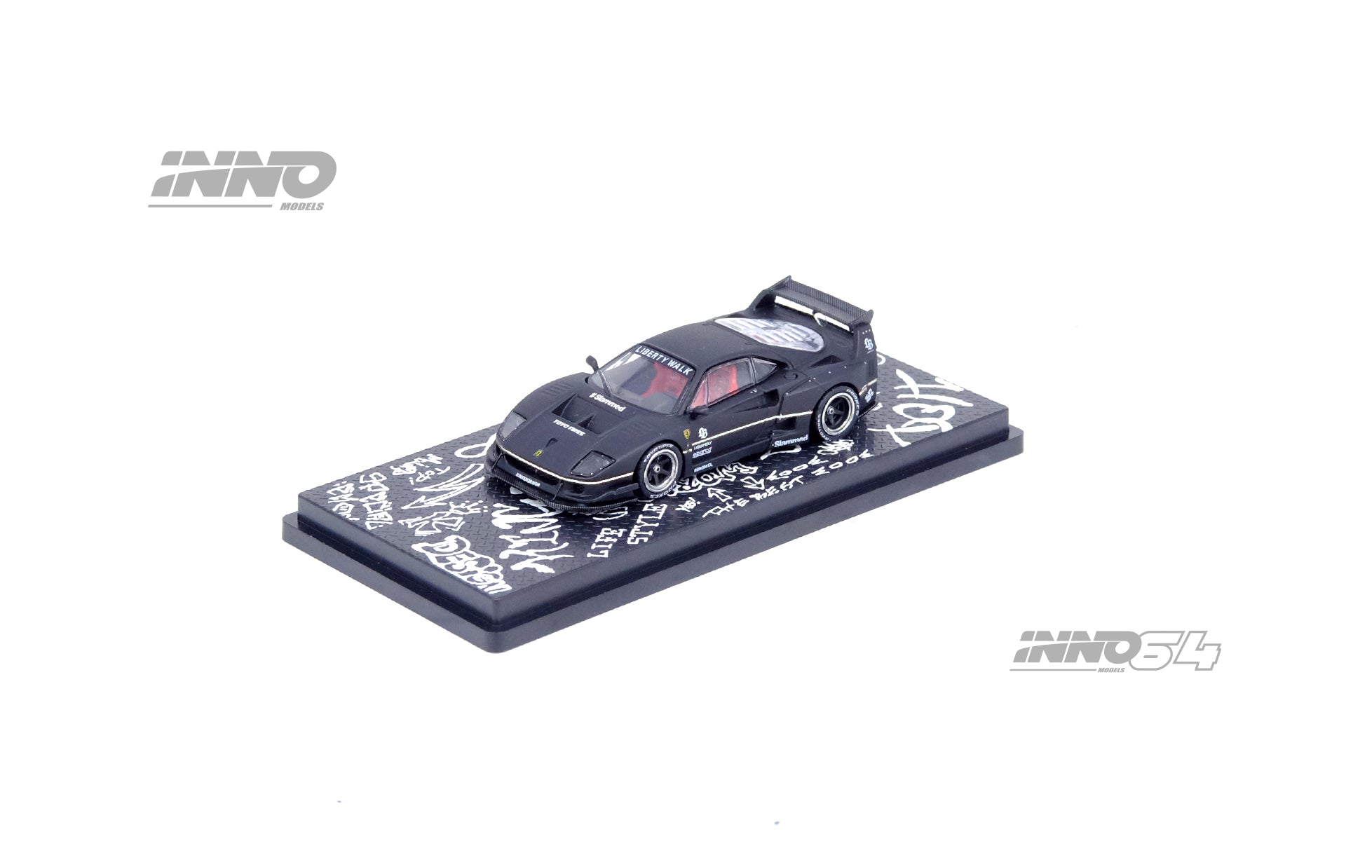 INNO64 1/64 Ferrari F40 Liberty Walk in Matte Black HK Toycar
