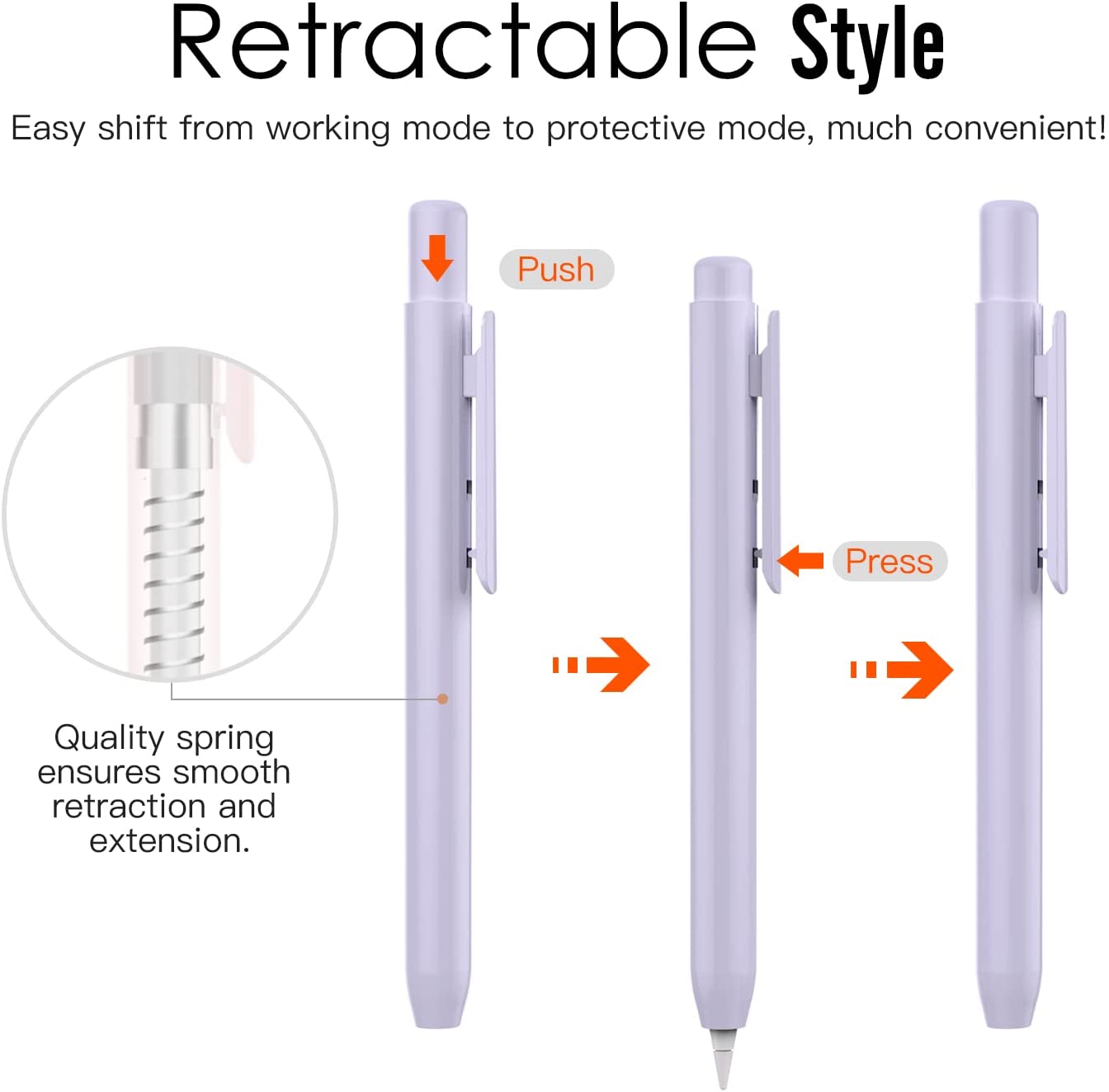 MoKo Holder Case Fit Apple Pencil 1st Gen, Retractable Tip Cap Fit