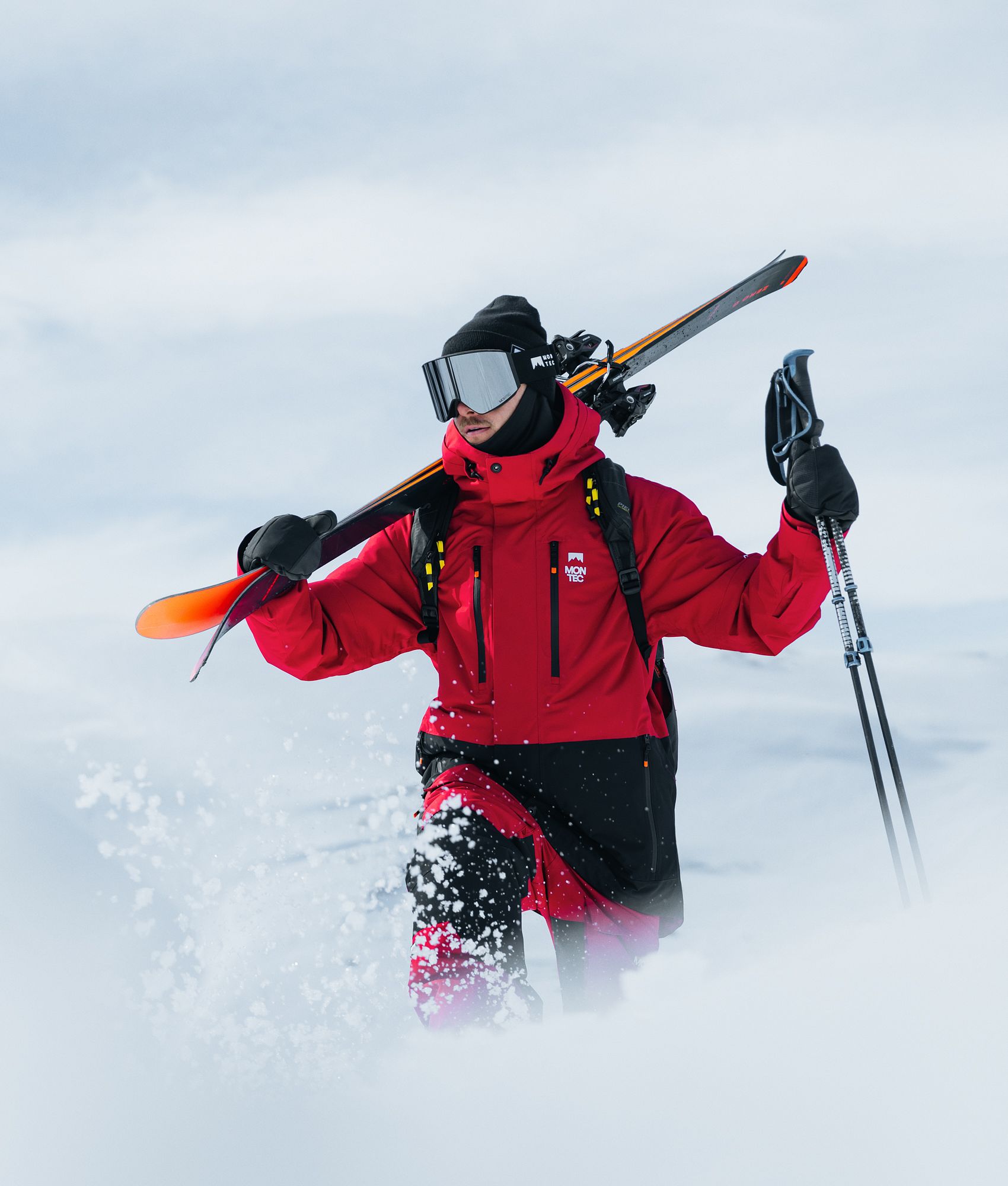 Montec Fawk スキージャケット メンズ Deep Red/Black - レッド