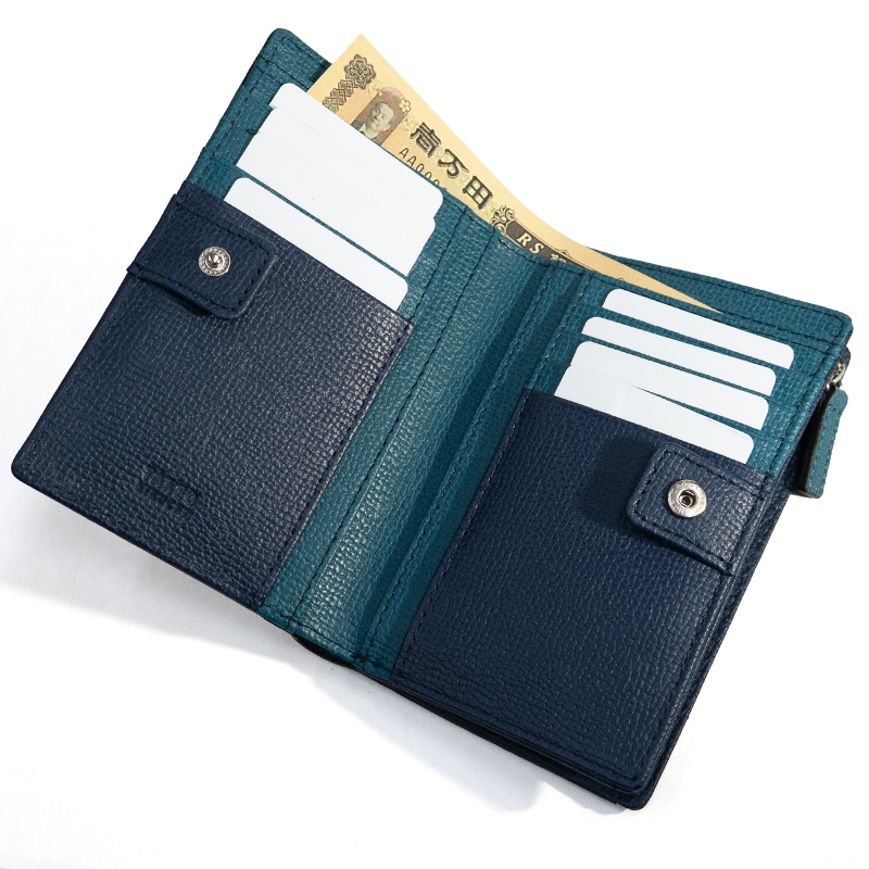 タケオキクチ】 デューノ 縦型二つ折り財布 小銭入れあり｜クロ｜TKW