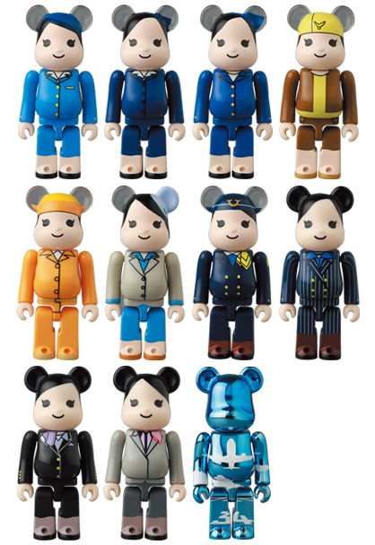 BE@RBRICK for ANA創立70周年記念歴代制服コレクション 100%